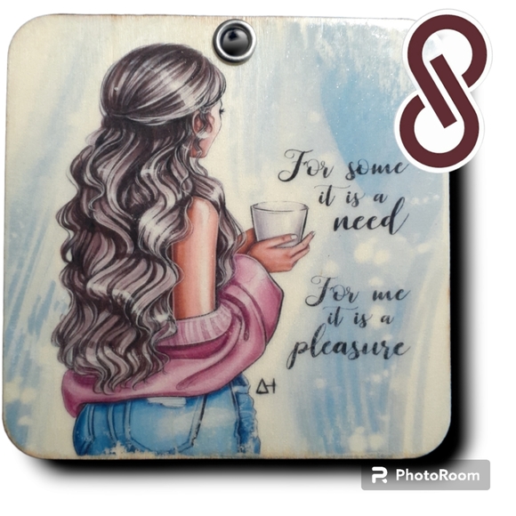 SOUVENIRS Other - COLOR ENGRAVED WOODEN SOUVENIR " FOR SOME IT IS A NEED FOR ME IT IS A PLEASURE "